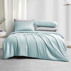 J-bedtime 床寢時光 萊賽爾天柔絲純色雙人被套 P7667M, 湖水藍