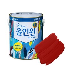 KCC 숲으로 올인원 다용도 페인트 수성 반광, 적색, 4L, 1개