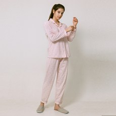 Anna&Co 女款大圓點長袖睡衣上下套裝