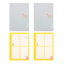 海綿寶寶 A5 6孔活頁補充內頁 方格日記 2p + 4格筆記 2p 套組, 16張