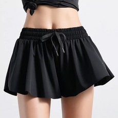 메이첼 여성용 이지 러플 피트니스 러닝 이중 핫팬츠 10488