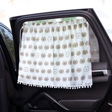 Life GONGyOU 兒童車用窗簾, 白熊, 2個