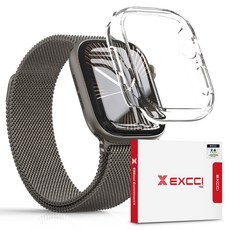 EXCCI 不變色纖薄硬殼智慧手錶保護殼, 1套, 透明