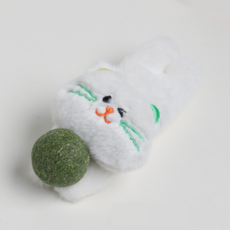 루시마켓 고양이 캣닢 볼 인형, 화이트, 1개