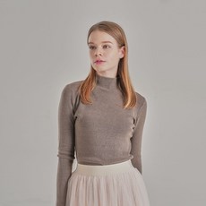 Gembling 女款修身素色半高領長袖針織T恤