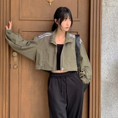 시크블랙 여성용 다으라 빈티지 바스락 숄더 라인 포인트 투웨이 점퍼 cpjk5699k47