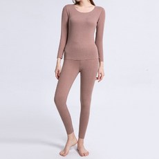 마이소이 여성용 파스텔 컬러 크루 넥 내의 상하의 세트