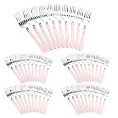 派對擺盤叉子 (10入) 5件組, 5個, 粉色的