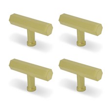 EASYWAY 1孔六角條形金色家具把手, 4個