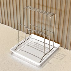 MONACO OLIVE 三格不鏽鋼砧板刀具鍋蓋架 附瀝水盤, 銀色, 1個