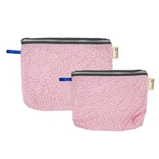베베슈에뜨 유아용 방수 기저귀 + 도시락 파우치 세트, 드로잉 핑크
