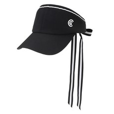 Cleveland GOLF 女性條紋點綴蝴蝶結裝飾遮陽帽, 黑色, 1個