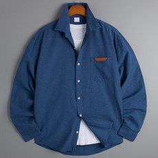 GHOST REPUBLIC OV 皮革口袋基本款牛津寬鬆長袖襯衫 MSH-579