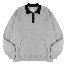 노멀스탠 오버핏 무지 카라 맨투맨