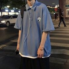 어리마켓 남녀공용 오버핏 레이어드 카라티