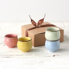 馬卡龍燒酒杯 4種組, 綠茶，覆盆子，芒果，天空, 1套