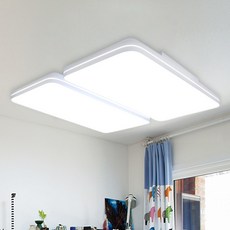 리빙라이팅 LED 초슬림 르엘 거실등 120W, 화이트 + 주광색