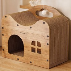 딩동펫 고양이 브레드 커브 스크래쳐 숨숨집 하우스, 우드, 1개