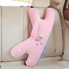 半島良品 K字安全帶抱枕睡枕, 1個, 粉獨角獸