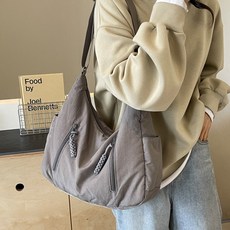 Syunick 直式拉鍊斜背包, 灰色