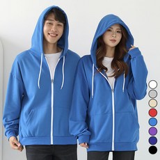 TURNKEY 大尺碼基本款素色現代風連帽拉鍊外套 AJ-1152