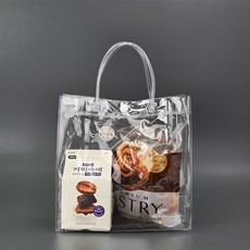 미르코리아 PVC 투명 비닐 쇼핑백 대형, 1개입, 10개