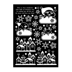 환타스틱스 반짝이 빅 겨울 구름산타 스티커 HP-8004