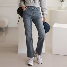 andstyle 女款水洗彈力丹寧全鬆緊帶直筒褲 264944