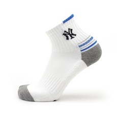 MLB 男款 後線中筒雙層緩震襪 3雙入, 白色, 3個