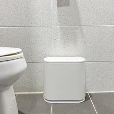 浴室按壓式夾縫垃圾桶 10L, 白色
