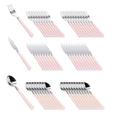 居家派對擺盤餐具組, 粉色, 勺子 20p + 叉子 20p + 刀子 20p, 1套