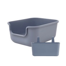 Kangjipsa 貓砂盆+多功能置物盒, 淺灰色