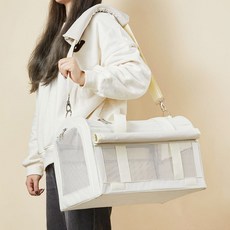PASTEL PET 寵物5面透氣基本款外出提籠, 象牙白, 1個