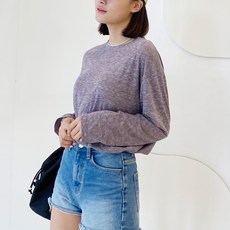 女款夏季竹節棉長袖T恤