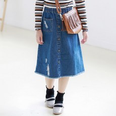 KIDS RECIPE 女童復古水洗牛仔裙