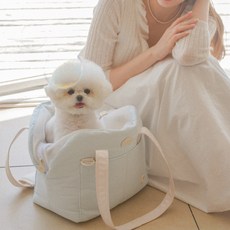 babisyoung Pogeuni Atobag 寵物外出提籠, 雲朵藍, 1個