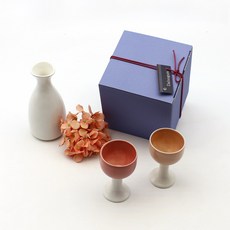 月鹽陶器 Tokuri 禮品套組 3 色, Tokuri +清酒杯2p, 1套
