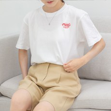 험블스튜디오 여성용 통기성 기본 여름 면 17수 반팔티 KK159085