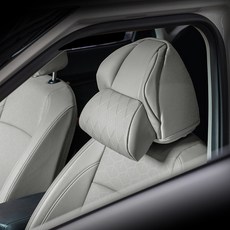 VENDICT 車用頭枕皮革頸枕 一體成形 VER2, 1個, 沙米色