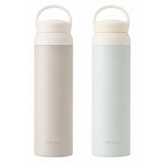KENTA 어반 이중 진공 스테인리스 텀블러 2종 세트, 2개, 500ml, 슈크림, 크림민트