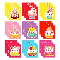 9 張迷你動物留言卡 x 3p 套組 46-0117, 混色, 1套