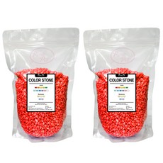 Rora Pet 魚缸裝飾彩色石袋, 櫻桃紅, 2個