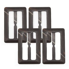 Burberry風格 仿玳瑁皮帶扣 50mm, 4個, 深棕色