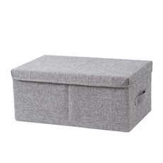 우리집편한 뚜껑포함 접이식 수납 상자 서랍형, 그레이, 1개