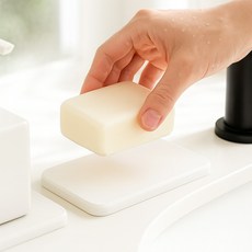 위더스욕실용품 클린드라이 욕실 규조토 비누받침, 화이트, 1개