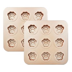 9格不沾腳掌造型烤盤模具, 2個