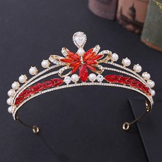 LUNA GLAM 自助婚紗水晶蝴蝶結頭飾 H1300, 金紅色(WDG332), 1個