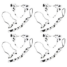 LivingDA 乳牛紋髮箍3款x4件組, 白色 + 黑色, 1套