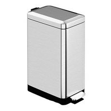 不鏽鋼腳踏式垃圾桶 JY193 18L, 銀色, 1個