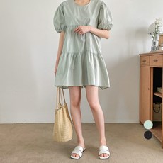 데이템 여성용 퍼프 캉캉 미니 원피스